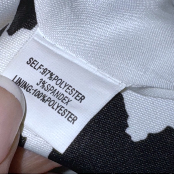 Kay Unger Satin Sleeveless Sheath Floral Black/ White Dress Portrait Collar 12 - Picture 10 of 11